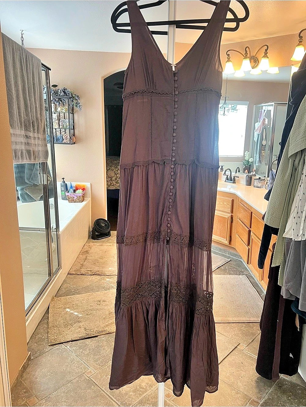 Free People Washed Black Maxi Dress